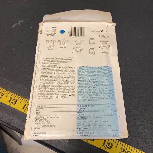 Vintage Butterick 6507 Cabbage Patch sewing pattern 80s nostalgic - Picture 2 of 4